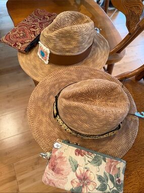 Vincent Camito Sun Hat with custom Decorative Band - Tan CHOOSE 1 of 2